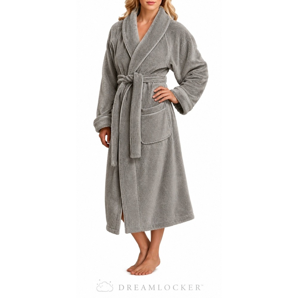 Matouk Cairo Robe Smoke Gray 100% Long-Staple Cotton Terry Cloth M / L E100 NEW